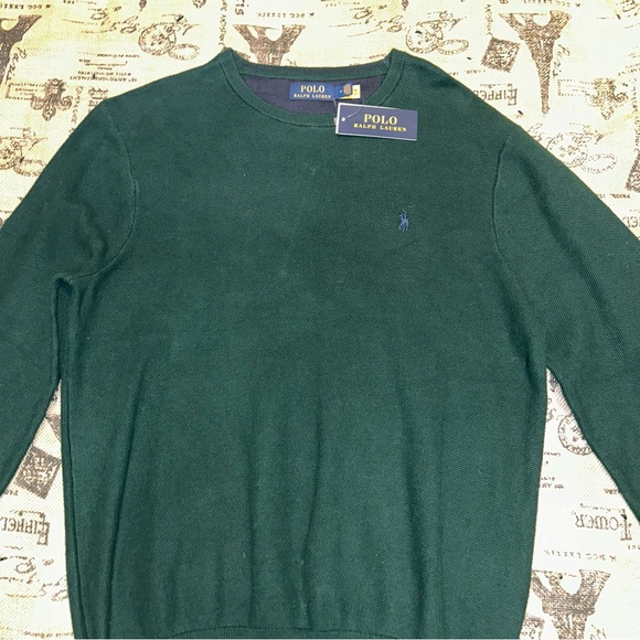 Polo Ralph Lauren  NWT! Men'S Classic 7/15 Green Pullover Sweater Size M - Picture 6 of 12